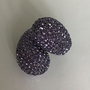 Fabulous Joan Boyce light purple colour pave cocktail ring size 6